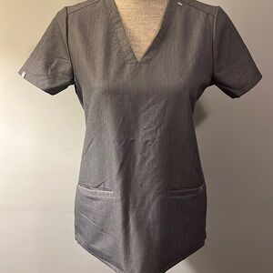FIGS Scrub Top Women XS Technical Collection Shirt grayish white Stretch